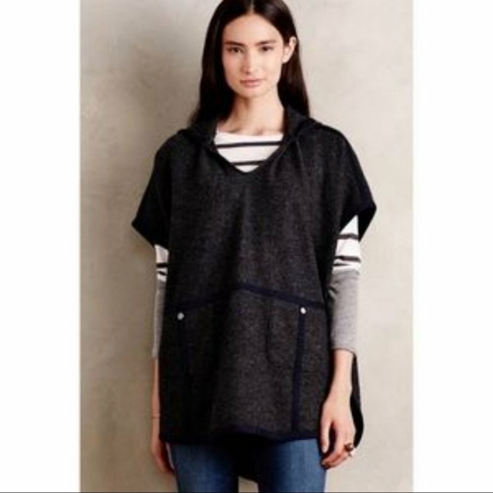 Anthropologie Moth Jolas Hooded Cape Poncho